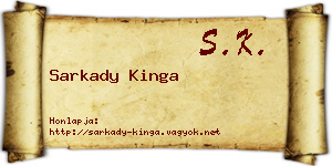 Sarkady Kinga névjegykártya